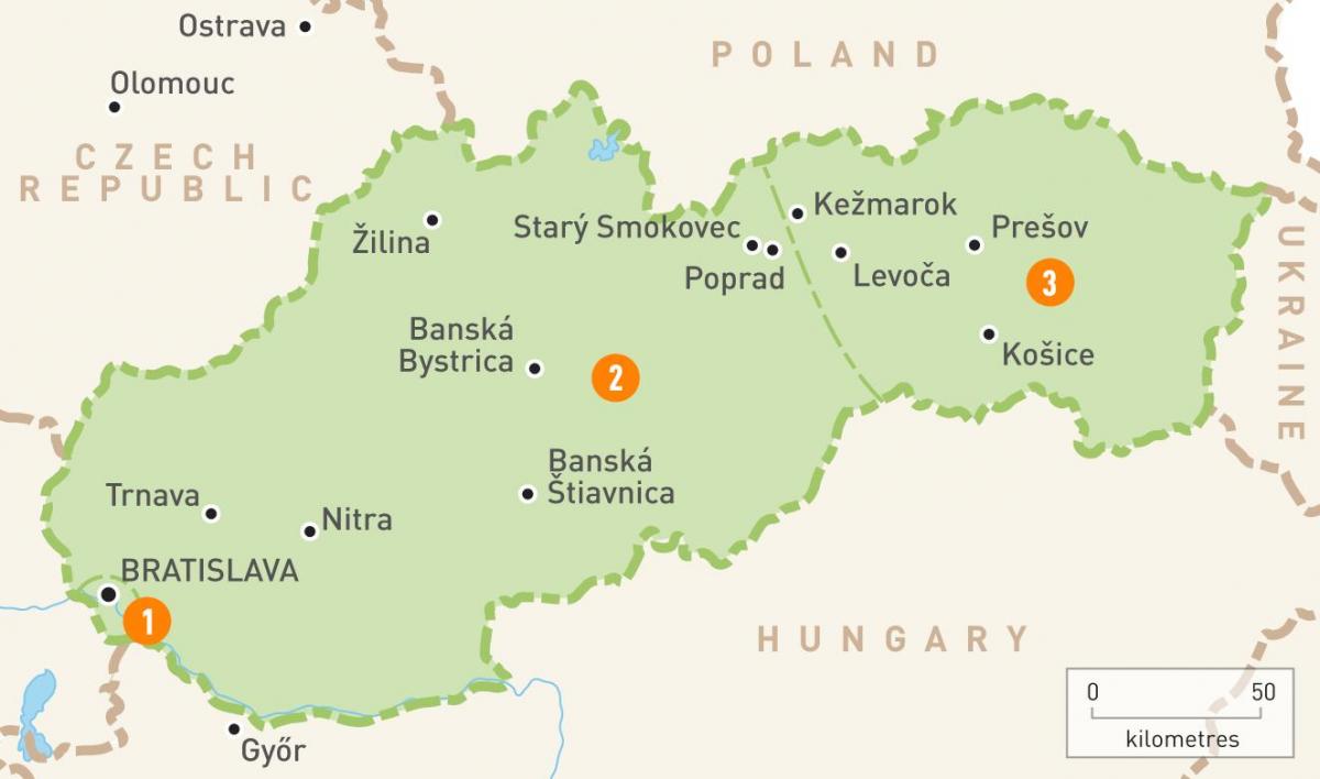 Словак газрын зураг