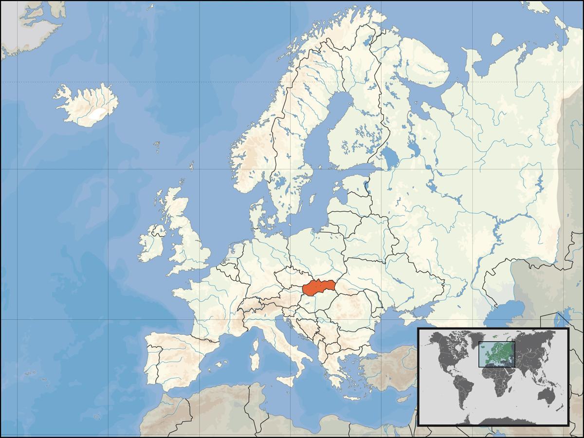 Словак байршил дээр дэлхийн газрын зураг